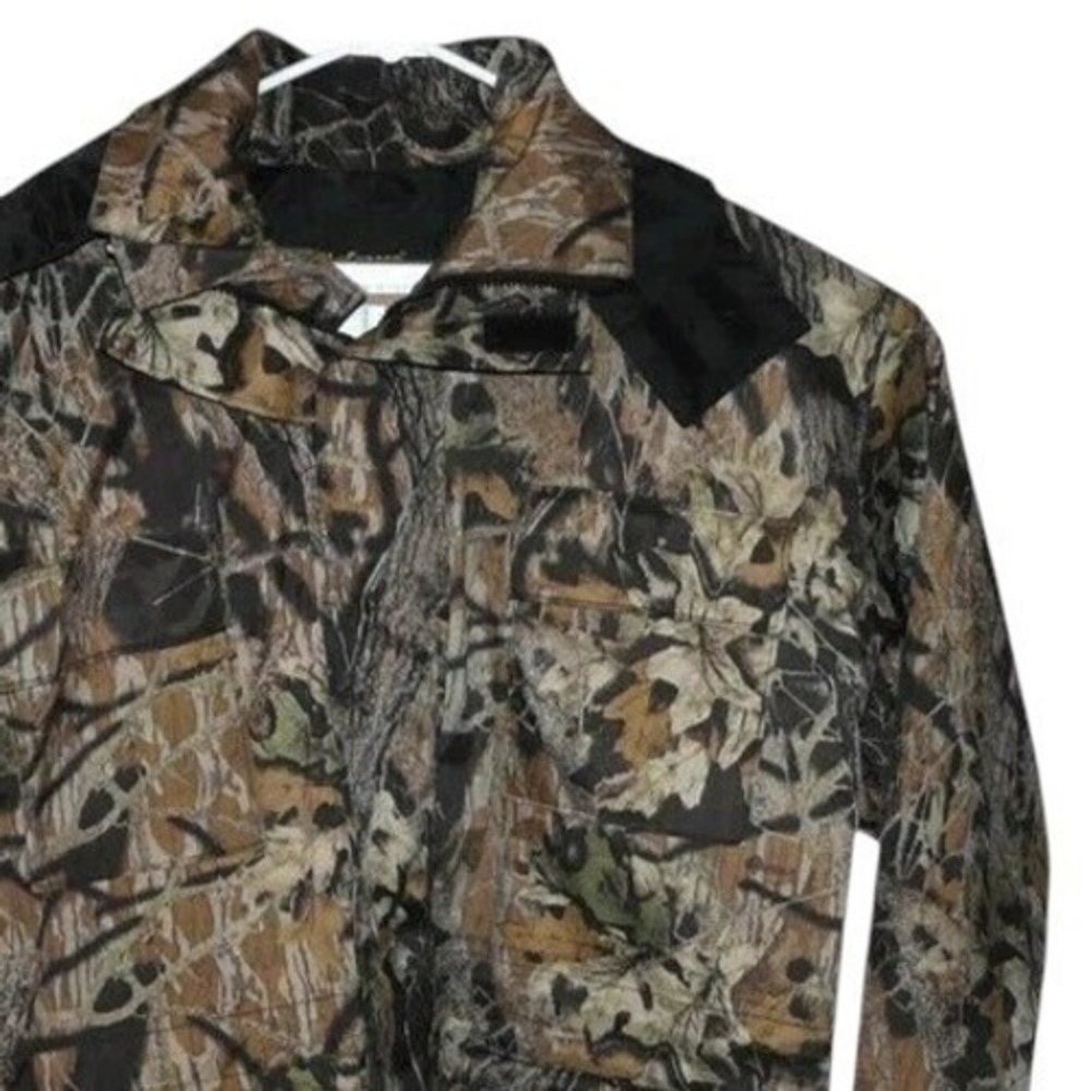 LaCrosse Hunting Jacket Mens‎ Large Brown Camo Gorpcore Nylon Hooded Parka Coat
